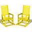Ensemble de 2 chaises berçantes d'extérieur Hdpe-821586052