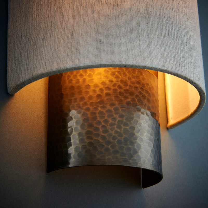 Beedle Steel And Fabric Flush Mounted Sconce