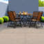 Ensembles de salle à manger de patio pliables, salle à manger de jardin moderne en rotin compacte en acier