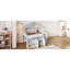 Lit mezzanine en bois compact avec rangement, maisonnette moderne