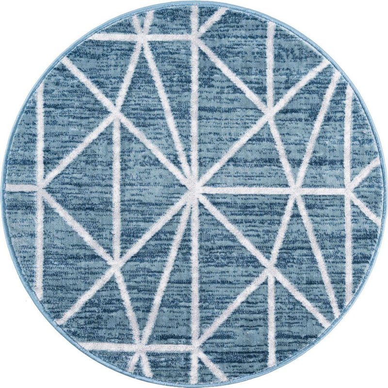 Clidy Abstract Indoor Rug, Round 3'3"
