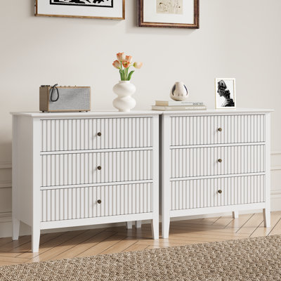 Amberrae Large 3 Drawer Dresser,Set of 2 by Lark Manor