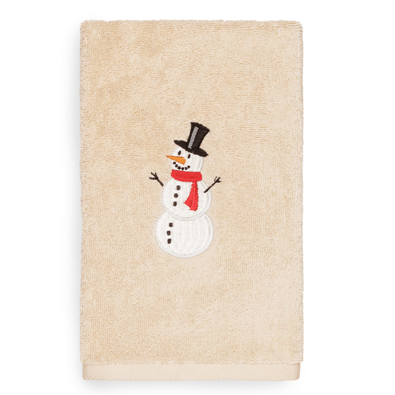 Essuie-mains de Noël brodé en coton turc, Sable