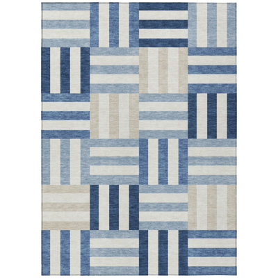 Machine Washable Indoor/Outdoor Aten ACN2332 Geometric Rug