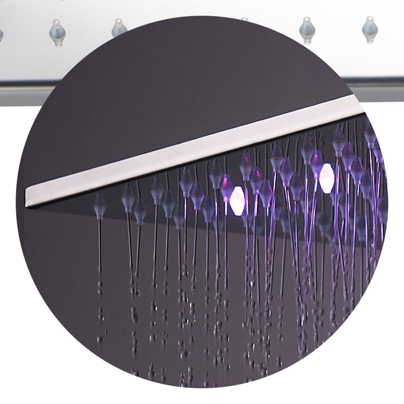 Tête de douche à pluie réglable avec lumière DEL Rainfall, Chrome