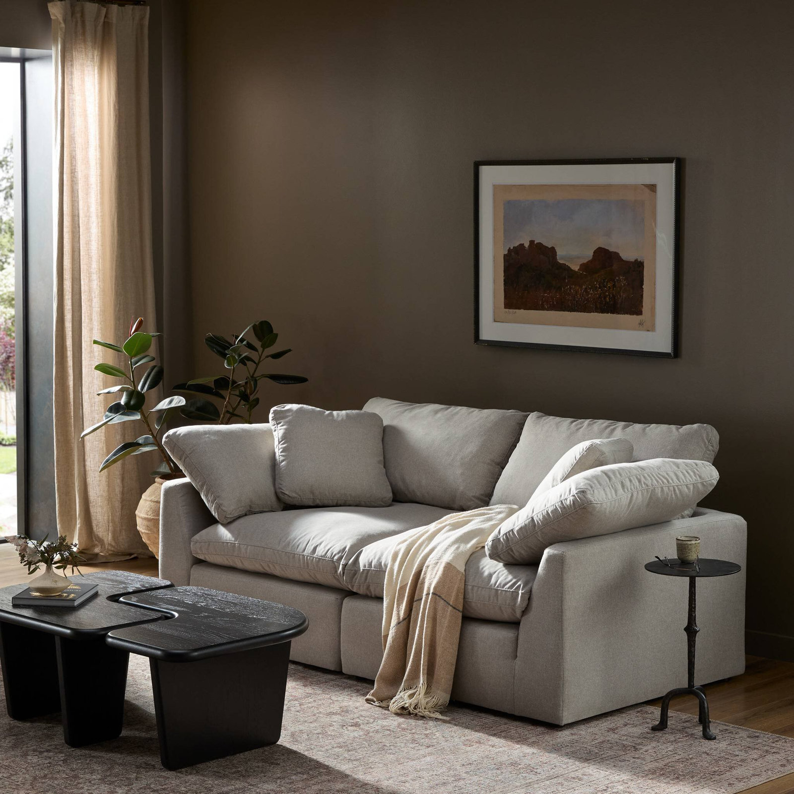 Bodie 83" Loveseat, Destin Flannel Performance Weave