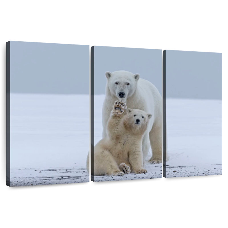 Brampt Polar Bear Waving, 28" H x 45" W