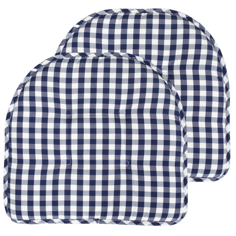 Coussin de coussin d'intérieur antidérapant Buffalo, Bleu marine/blanc, Paquet de 2