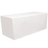 4Ft, 6Ft, 8Ft Fitted Tablecloth Polyester Rectangular Table Cover For Dining Wedding Banquet Party