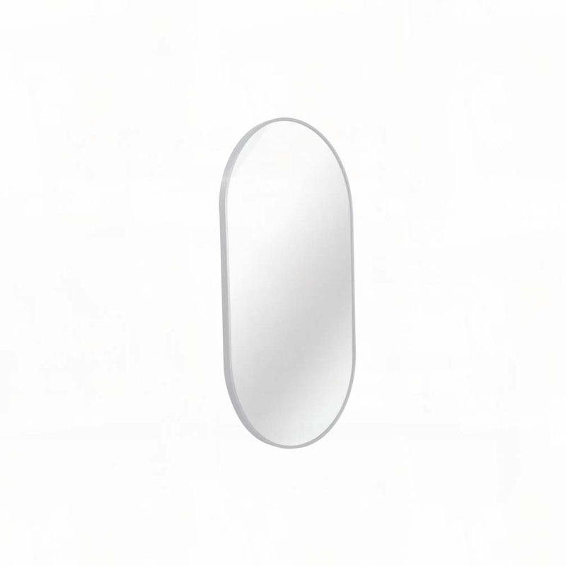 Miroir ovale en métal, Argent argent, 33 po x 20 po