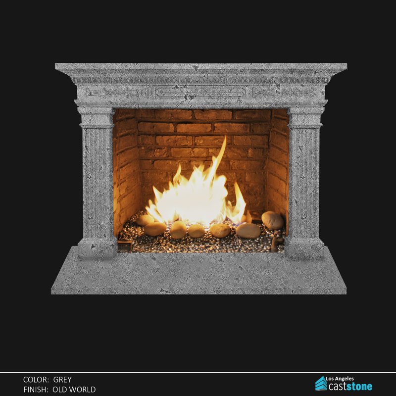 Pinal Fireplace Surround, Old World Gray