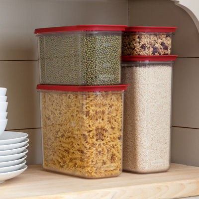 Rubbermaid Modular Canisters, Food Storage Containers, Racer Red, 8 Piece Set