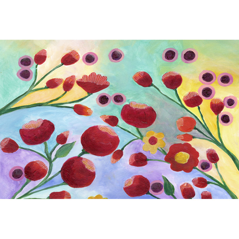 Jambalaya Floral I 1 Piece Wrapped Canvas Painting, 20cm H x 30cm W