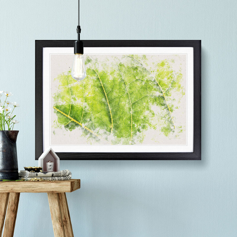Leaf Veins - Picture Frame Painting Print, 62cm H x 87cm W x 2cm D, Black Framed
