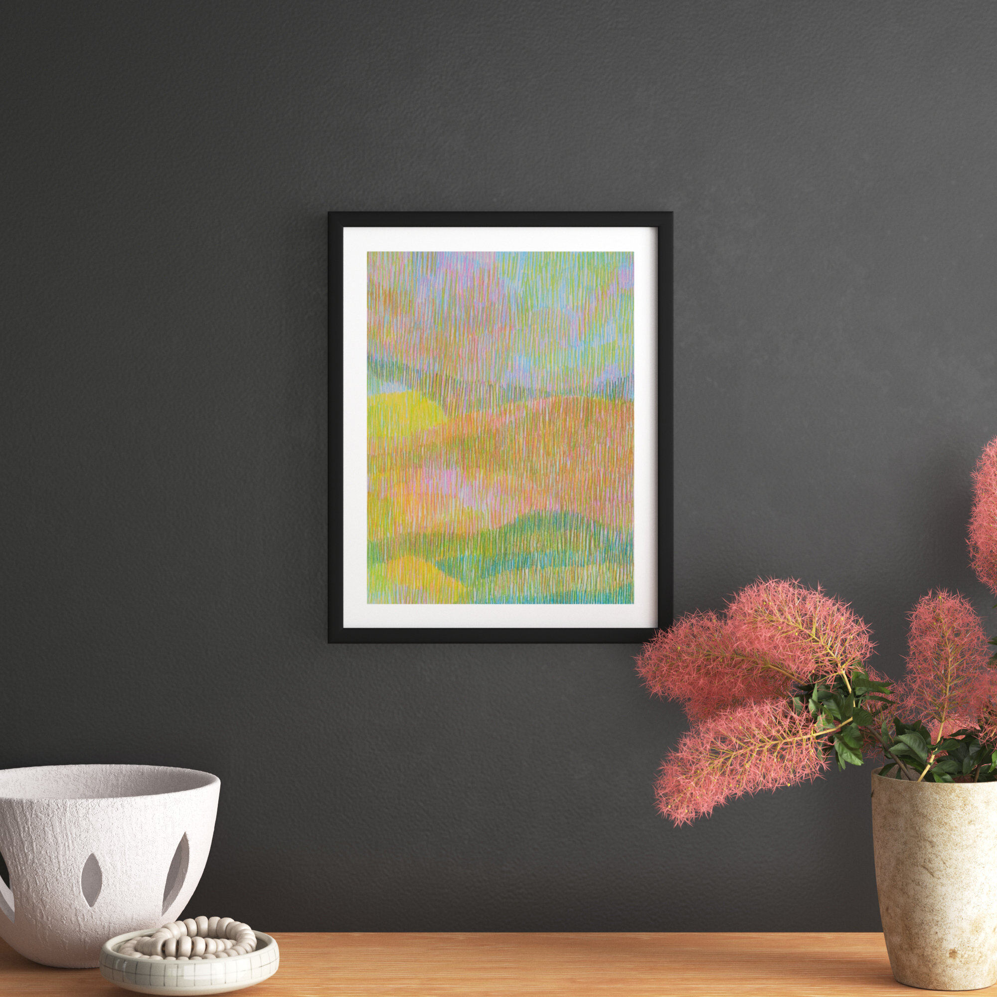 Summerhill by Jacques Pilon, 20" H x 16" W x 1.25" D, Black