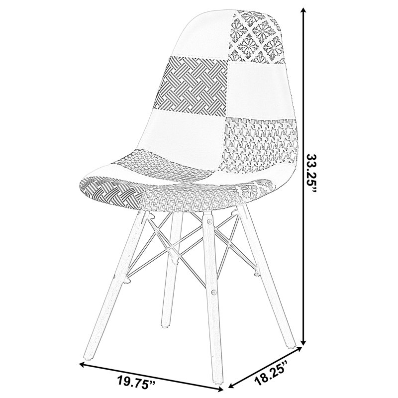Deardra 18'' H Fabric Upholstered Beech Side Chair, Gray, 2