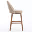 Tabouret de bar rembourré à dossier plein avec structure en bois massif, aucune installation requise-1653969205