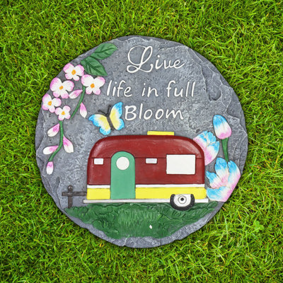 Le tremplin de jardin rétro Exhart «Live Life in Full Bloom», 10 po
