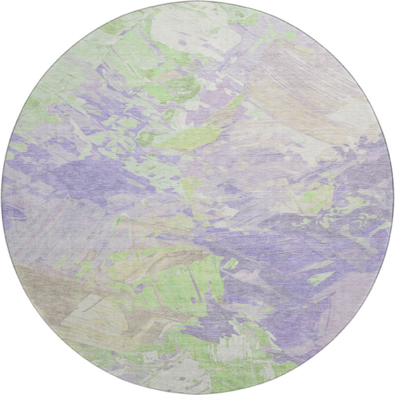 Premium Machine Washable Varroville AMF1713 Abstract Rug, Round 8'