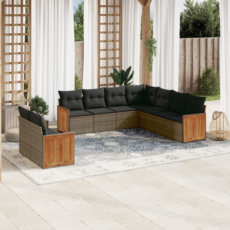 Ensemble de canapé de jardin Vidaxl gris