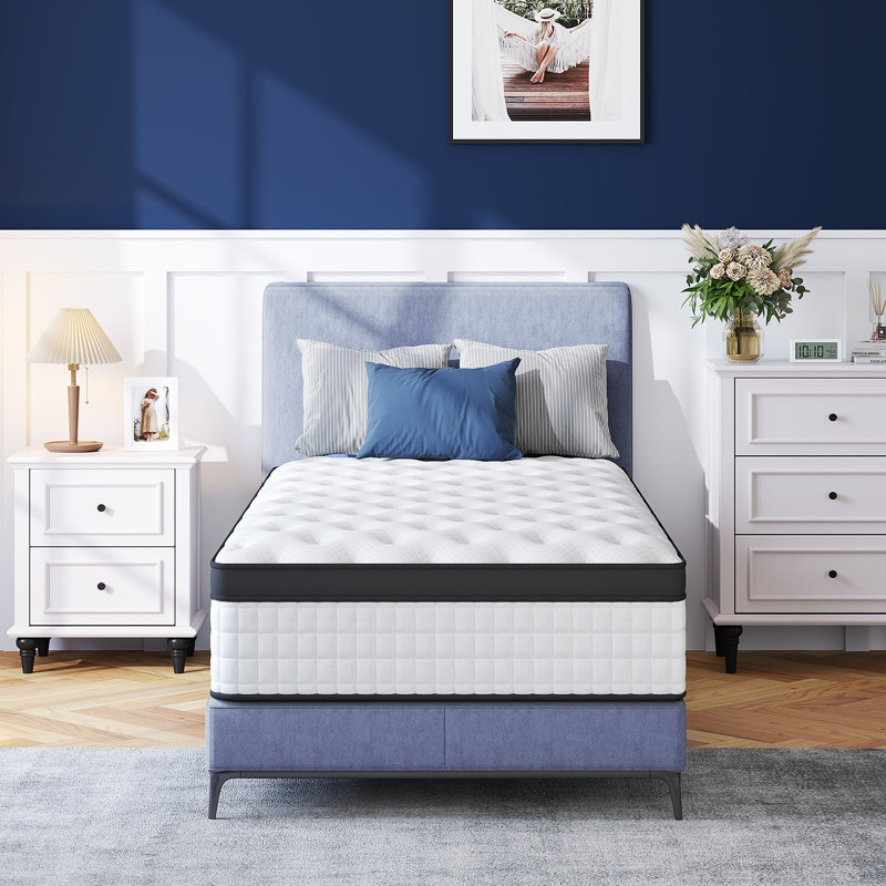 25cm Medium Hybrid Mattress – Memory Foam & Pocket Spring Mattress in a Box, Single (3')