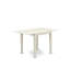 Ensemble de coin repas 3 pièces pour petits espaces comprenant une table de salle à manger rectangulaire avec Dropleaf et 2 chaises de cuisine, lin blanc-106903147-106903149-109973184