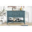Ample console de rangement rétro avec quatre petits tiroirs et une tablette inférieure pour les salons, les entrées et les cuisines (bleu foncé)-147544343