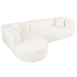 Modular L-Shaped Sofa With Throw Pillows