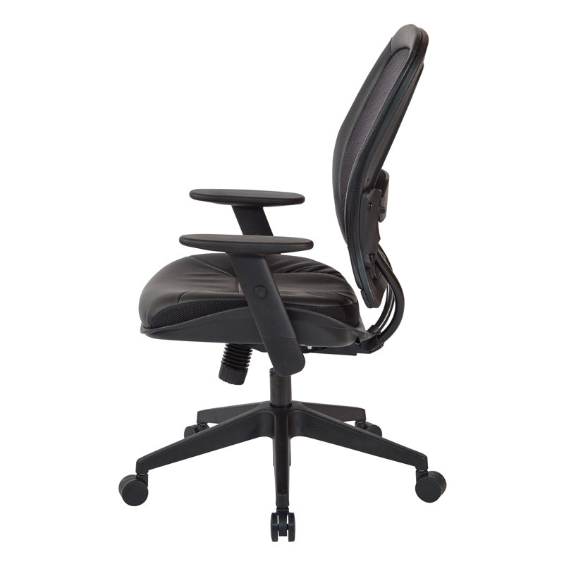 Black Mesh and Leather High-Back Executive Swivel Chair