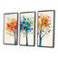5 saisons, orange et bleu, arbre, reflets III, ensemble d'art mural abstrait Mid-Century-107212718-107212715