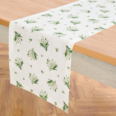 Lily of the Valley - 100% Pure Linen Table Runner