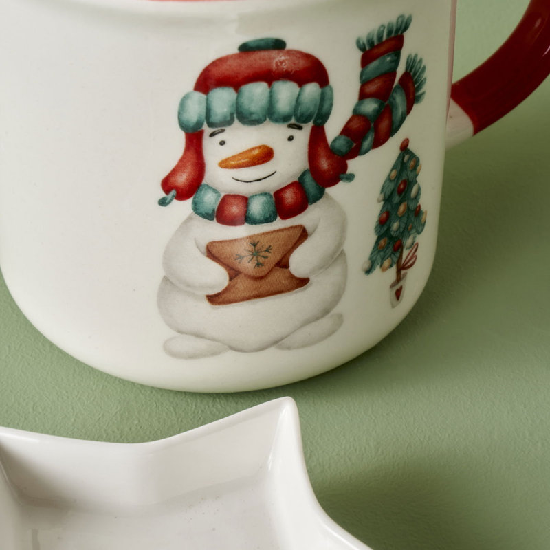 Ensemble de 2 tasses et collations en porcelaine Frosty