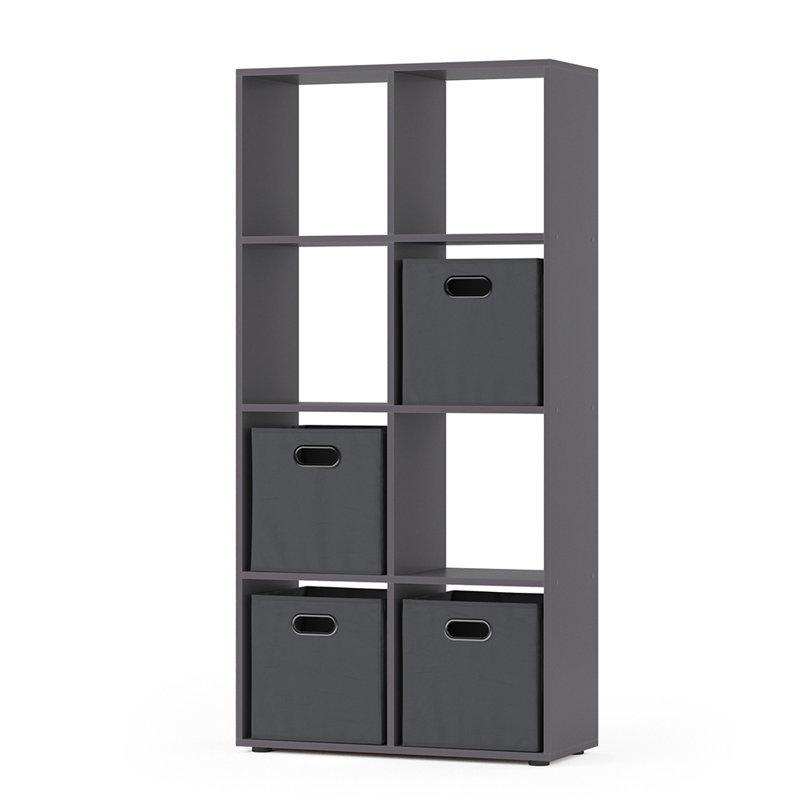 Bhaven 143 cm H x 72 cm W Bookcase, Grey