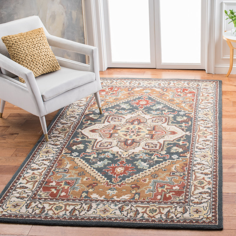 Parul Hand Tufted Wool Oriental Rug, Rectangle 4' x 6'
