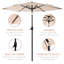 Parasol de marché de 7,5 pi avec bouton-poussoir, relevage à manivelle et évent pour terrasse de jardin-129514887