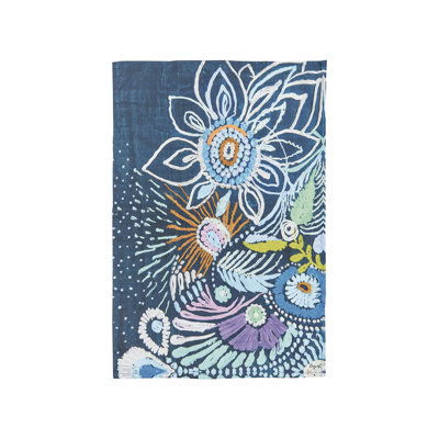 Abstract Floral Cotton Kitchen Dishtowel
