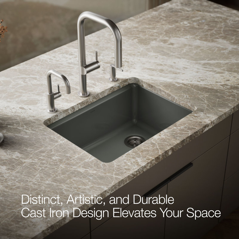 Riverby 27" Undermount Single-Bowl Workstation Kitchen Sink, Thunder Gray
