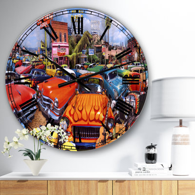 Horloge murale surdimensionnée Sea Surf Drive Inn