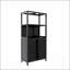Armoire de rangement polyvalente en bambou noir avec 2 portes, parfaite pour la salle de bain, le salon et l'organisation de la cuisine
