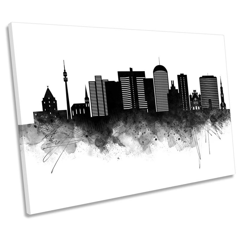 Dortmund Abstract City Skyline - Wrapped Canvas Print, 50.8cm H x 76.2cm W x 2cm D