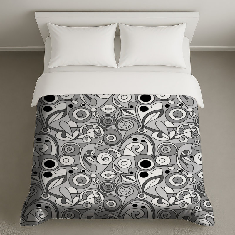 Housses de couette à motifs tourbillons monochromes, Lit simple