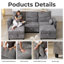 Canapé en U en forme de nuage avec repose-pieds avec rangement, canapé en chenille moderne avec méridienne, canapé modulaire convertible à 5 places pour le salon, gris-865109685