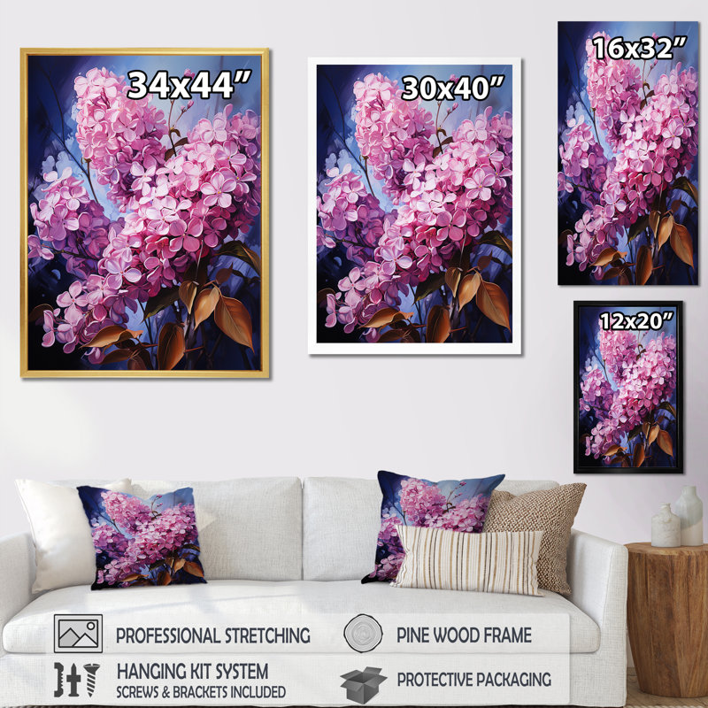 «Serenity Lilac Magic I» sur toile, H 32 po x l 16 po x P 1 po, Toile tendue