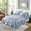 Drap-housse 6 pièces en satin bleu luxueux - froissé, soyeux sur la peau, avec 1 drap-housse plat et 4 taies d'oreiller