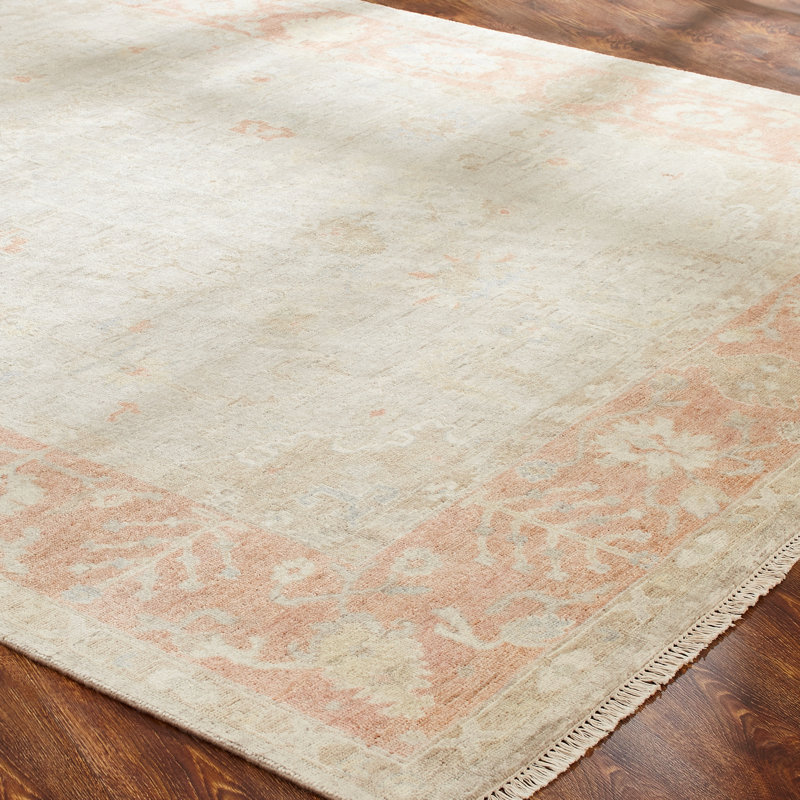 Oriental Hand-Knotted Wool Gray/Beige Area Rug, Rectangle 8' x 10'