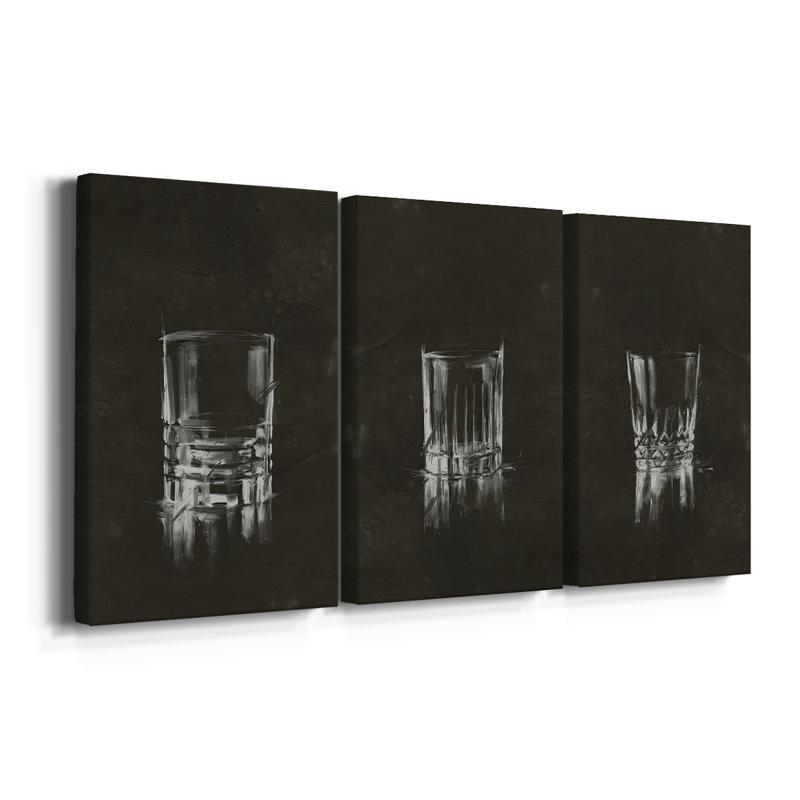 Crystal Barware V - Toile tendue avec châssis sur mesure - 3 pièces, H 60 po x l 120 po