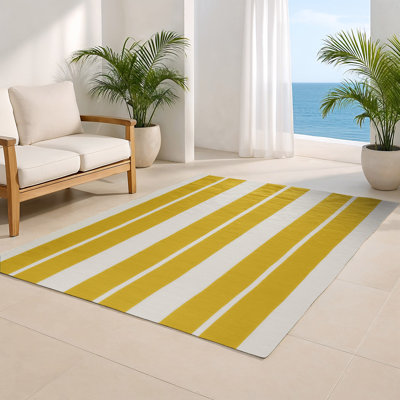 HorizontalStripes Gray Indoor and Outdoor Area Rug
