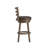 Fordwich Wood High Slat Ladder Back Adjustable Height Swivel Stool, Light Walnut With Brown