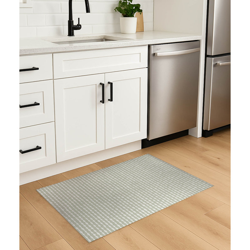 Tapis de cuisine antidérapant Play Way, Vert clair, Rectangle 5 pi x 7 pi