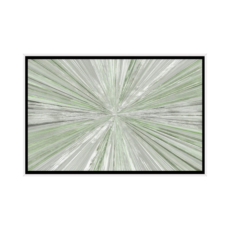 Lumière chatoyante I, Vert, Toile avec cadre flottant blanc, H 26 po x l 40 po